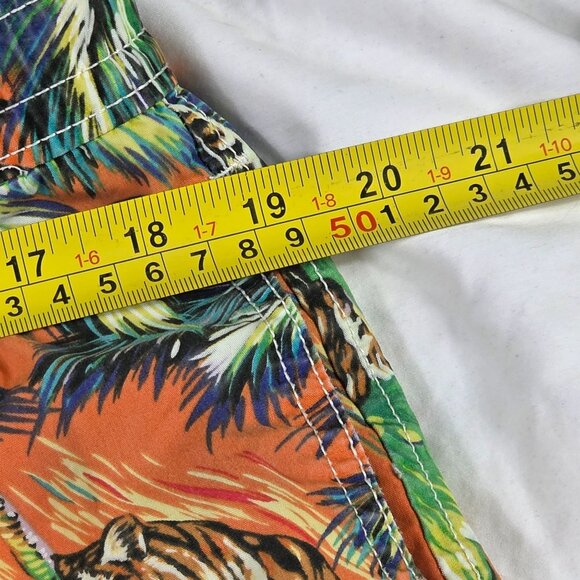Polo Ralph Lauren Mens Small Tropical Print Swim Trunks Orange Tigers Mesh Lined - Picture 9 of 11